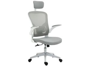 4251774912693 - Bürostuhl Ergonomisches Liniendesign mit dicker Polsterung Grau 65 x 64 x 114-122 cm (BxTxH) Bürostuhl Schreibtischstuhl Drehstuhl Bürosessel