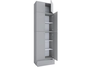 4051814413704 - Kleiderschrank Lona XXL Drehtüren Mit Aufsatz & Schublade Grau