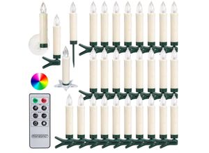 4250525388909 - DUB LED-Weihnachtsbaumlichter - Christbaumschmuck - Kerzen - 30er Set warmweiß mit Fernbedienung