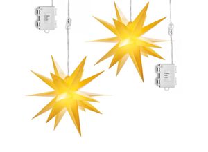 4251083909889 - AMARE LED 3D Außenstern gelb ca 57 x 48 x 44 (B x H x T) für den Innen- und Außenbereich mit Time