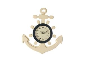 4015861143168 - Wanduhr MYFLAIR MÖBEL & ACCESSOIRES Wipert Wanduhren Gr B H 28 cm x 437 cm beige (bunt) Wanduhren Vintage-Look maritim dekorativ in Küche & Wohnzimmer