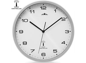 4250525390445 - Deuba® Funk Wanduhr 31cm weiß   silber