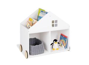 4035769053437 - Kinderregal PINOLINO Hus Gr B H T 74 cm x 69 cm x 40 cm 6 St offene Fächer weiß Baby Regale Babyregale mit Holzrädern FSC-Holz aus gewissenhaft bewirtschafteten Wäldern