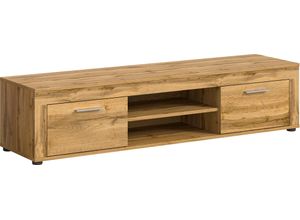 4068223084708 - Lowboard INOSIGN Aosta Breite 160 cm in verschiedenen Farbausführungen Sideboards Gr B H T 160 cm x 37 cm x 40 cm braun (wotan eiche) mit 2 Klappen und offenen Fächern TV-Board Mediaboard TV-Möbel