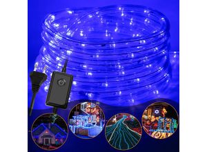 0726505727807 - Swanew - led Lichterschlauch Lichterschläuche Party Lichtleiste Lichtschlauch IP44 Lichterkette blau-20m - blau