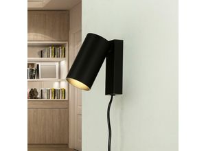 4251756381844 - Licht-erlebnisse - Wandlampe mit Schalter verstellbar Schwarz GU10 - Schwarz