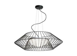 5213006843433 - Larissa Lighting - Aigio Cage Pendelleuchte 3-flammig Galss Steel Black