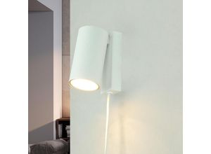 4251756381790 - Licht-erlebnisse - Wandlampe mit Schalter Kabel verstellbar GU10 Weiß Gold Modern Metall Wandleuchte Spot - Weiß Gold