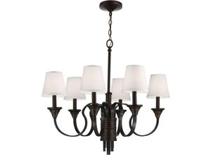 5024005219118 - Elsteadlighting - Elstead - 6 leichter mehrarmiger Kronleuchter aus verwittertem Messing Bronze-Finish E14