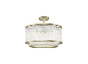 5056013659952 - Impex Lighting - Impex Antigua Halbbündige Deckenleuchte mit 5 Leuchten Goldkristall