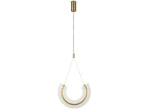 4255596719706 - Licht-erlebnisse - led Hängelampe Aluminium Glas h max 1865 cm in Gold 3000 k warmweißes Licht 350 lm Modern