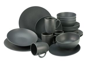 4045486231469 - Kombiservice CREATABLE Geschirr-Set Soft Touch Black Geschirr-Sets Gr 20 tlg schwarz Geschirr-Sets Service schwarz seidenmatte Glasur 20 Teile für 4 Personen