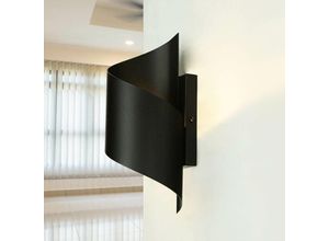 4251334859154 - Licht-erlebnisse - Up Down Wandlampe Schwarz Metall Modern Design indirektes Licht Flur Wohnzimmer - Schwarz