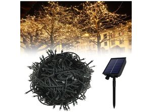 0722909794865 - 100m led Solar Lichterkette Aussen Weihnachtsbeleuchtung mit Fernbedienung und 8 Leuchtmodi WarmWeiß - Froadp