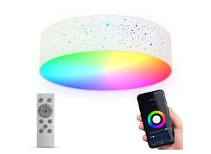 4057722007233 - BKLicht LED Stoffdeckenleuchte Wifi Smart Deckenlampe RGB CCT 18W 39cm App Fernbedienung