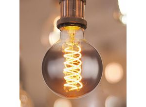 9007371472062 - Filament Leuchtmittel Vintage led Glühbirne E27 Retro Edison Lampe Kugel dimmbar Glas rauch 8 Watt 280 Lumen 2000 Kelvin warmweiß DxH 95x138 cm