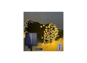 0754080631776 - Naizy - Solar Lichterkette aussen 30m 300LEDs Solar Weihnachtsbeleuchtung Warmweiß Lichtervorhang mit 8 Leuchtmodi Speicherfunktion & Timer & usb