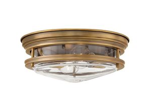 5024005668312 - Lighting qn-hadrian-fs-br-clear quintiesse Deckenleuchte Hadrian E27 2x40W IP44 Stahl Bronze gebürstet Glas klar H117cm Ø305cm dimmbar - Elstead