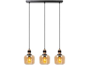 5411212452689 - Pendelleuchte Ilona Glas schwarz amber 3-flammig 70 cm