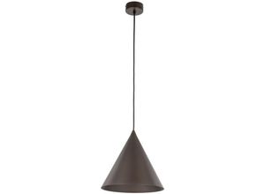 4255596700490 - Licht-erlebnisse - Hängelampe Metall E27 ø 25 cm rund h max 160 cm Braun Retro Pendelleuchte