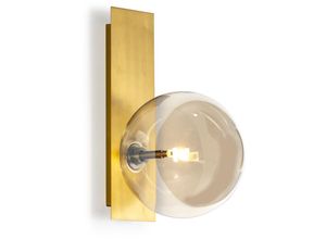 8435763161873 - Fijalo - Wandleuchte 15X18X50 Bernsteinfarbenes Glas goldenes Metall