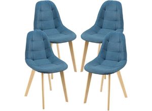 4059438675799 - [encasa] - Esszimmerstuhl Kopparberg 4er-Set Blau encasa - Blau