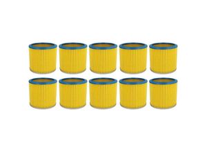 4251574607546 - Vhbw - 10x Rundfilter Lamellenfilter Filter kompatibel mit Staubsauger Saugroboter Mehrzwecksauger Aqua Vac fif Herkules liv Matrix obi