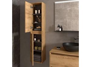0728204090473 - Toscohome - Säule Bad Wandschrank zwei Türen Farbe afrika Eiche 30x140H cm - Jorge 0728204090473 - Toscohome - Säule Bad Wandschrank zwei Türen Farbe afrika Eiche 30x140H cm - Jorge