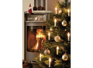 7318302314002 - Christbaumkerzen KONSTSMIDE Weihnachtsdeko Christbaumschmuck Lichterketten Gr Dioden 20 St Kabellänge 15 m x Gesamtlänge 1480 m grün (weiß grün) Weihnachtsbaumbeleuchtung Baumkette für den Innenbereich gefrostete Wachsoptik grünes Kabel