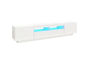 8720286640944 - TV-Schrank，TV-Möbel mit LED-Leuchten Weiß 200x35x40 cm vidaXL