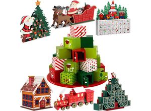 4250525312683 - Spielwerk® Adventskalender zum Selbstbefüllen 24 Türchen Nachhaltig Wiederverwendbar Kinder Mädchen Jungen Weihnachtskalender diy Holz Dekoration