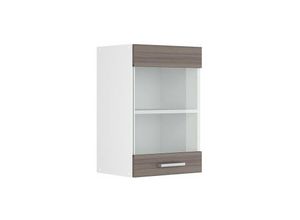 4251421930797 - Glashängeschrank R-Line 40 cm Weiß Edelgrau modern Vicco