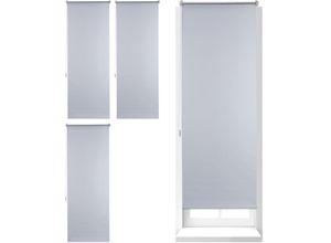 4052025303884 - Relaxdays - 4 x Thermo Verdunklungsrollo Hitzeschutz Fenster Seitenzugrollo Klemmfix ohne bohren 60x160 Stoff 56 cm weiß