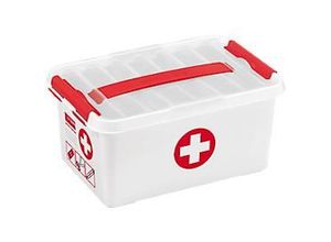 8711112792197 - Erste-Hilfe-Box Q-line inkl Einsatz mit Fächerteilung 6 l B 300 x T 200 x H 145 mm weiß rot 8711112792197 - Erste-Hilfe-Box Q-line inkl Einsatz mit Fächerteilung 6 l B 300 x T 200 x H 145 mm weiß rot