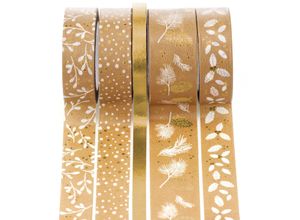 4005329143281 - Deko-Tapes Weihnachten gold-weiß 6–18 mm 25 m