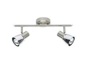 4004353036552 - Lampe Lava Spotrohr 2flg eisen chrom 2x R50 E14 40W geeignet für Reflektorlampen (nicht enthalten) Köpfe schwenkbar - silber - Brilliant