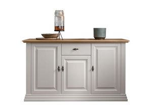 4066075148463 - Lomadox - Sideboard Kiefer weiß mit Eiche ESBJERG-69 - weiß