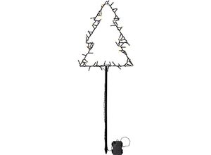 7391482044440 - Star Trading LED Weihnachtsbaum Spiky von Star Trading Christbaum aus Metall in Schwarz mit Beleuchtung warmweiß für außen mit Erdspieß Timer Höhe 90 cm IP44