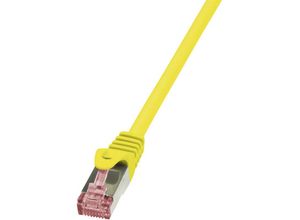 4052792021554 - CQ2097S RJ45 Netzwerkkabel Patchkabel cat 6 s ftp 1000 m Gelb Flammwidrig mit Rastnasens - Logilink