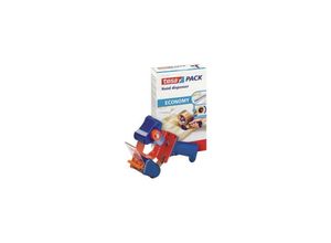 4042448913852 - Packband Handabroller economy - robuster Abroller für Paketbänder - Profi-Qualität - Für Klebebänder mit bis zu 50 cm Breite - rot   blau - Tesa