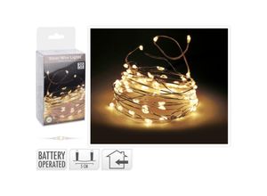 8718158684349 - Koopman - led Deko Innen Lichterkette Draht 20 Tropfen batteriebetrieben Weihnachten 95 cm