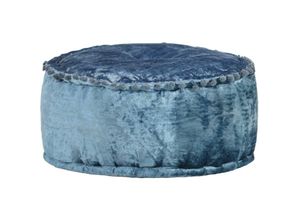 8719883867168 - Bonnevie - Pouf Rund Samt 40x20 cm Blau vidaXL401462