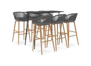 8720286172377 - Vidaxl - 7-tlg Bar-Set Schwarz und Grau