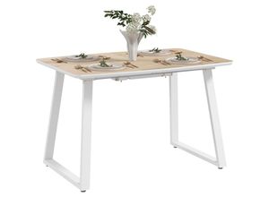 4255633578884 - Homcom - Esstisch Ausziehbar Küchentisch für 4-6 Personen Rechteckiger Esszimmertisch für Küche Esszimmer Stahl 120 160 x 80 x 76 cm Eiche