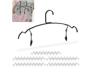 4052025369637 - Relaxdays - 50 x Kleiderbügel Dessous & Lingerie Bügel mit 2 Klammern Unterwäschebügel Metall 33 cm breit Clipbügel schwarz 4052025369637 - Relaxdays - 50 x Kleiderbügel Dessous & Lingerie Bügel mit 2 Klammern Unterwäschebügel Metall 33 cm breit Clipbügel schwarz
