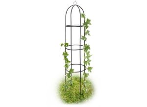 4052025100193 - Rankobelisk beschichtetes Metall 190 cm witterungsbeständige Garten Rankhilfe für Rosen und Blumen grün - Relaxdays