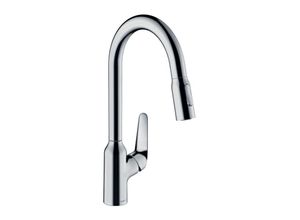 4059625085127 - Focus M42 Küchenarmatur 220 2jet 71800000 mit Ausziehbrause Schwenkbereich 360° chrom - Hansgrohe