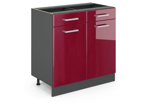 4066731389803 - Küchenunterschrank R-Line Bordeaux Hochglanz 80 cm ap Eiche Vicco 4066731389803 - Küchenunterschrank R-Line Bordeaux Hochglanz 80 cm ap Eiche Vicco