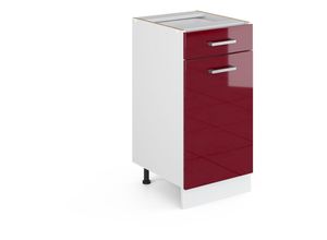4066731366415 - Unterschrank R-Line Bordeaux Hochglanz 40 cm mit Schublade ohne Arbeitsplatte Vicco 4066731366415 - Unterschrank R-Line Bordeaux Hochglanz 40 cm mit Schublade ohne Arbeitsplatte Vicco