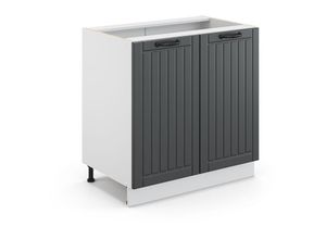 4066731388783 - Spülenunterschrank Fame-Line Anthrazit Landhaus 80 cm mit Regal ap Anthrazit Vicco